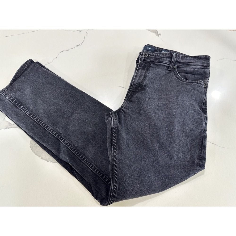 BKE Tyler Straight Leg Jeans‎ Mens 38x34 Faded Black Durable Denim Stretch Pants